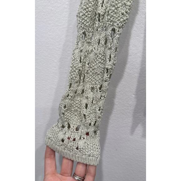 KNITTED & KNOTTED Mint Green Crochet Sweater Women's Size Small Anthropologie - Picture 5 of 7